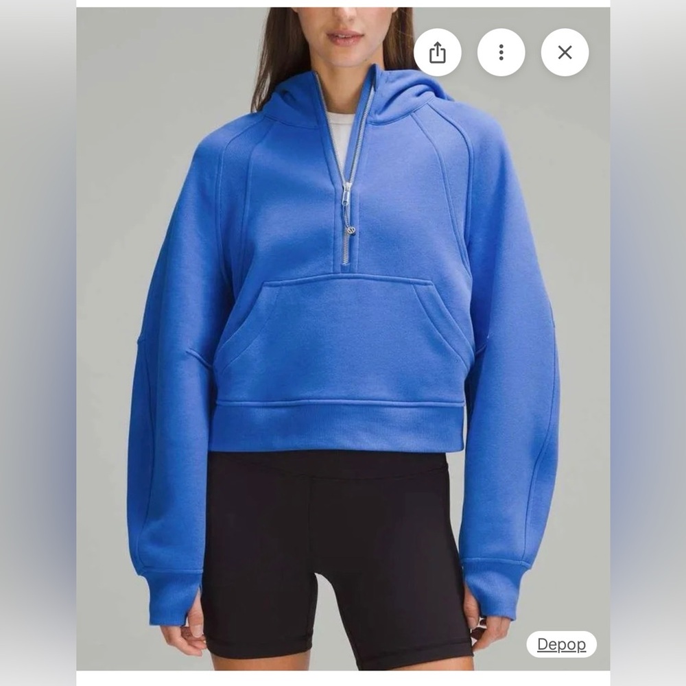 Blue Women's Half-Zip Hoodie